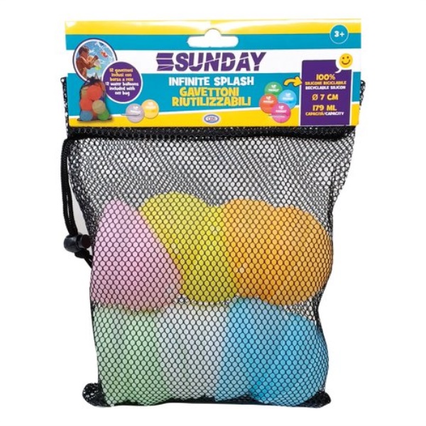 Gioco acqua Ods 42508 SUNDAY Gavettoni riutilizzabili 12 pz Colori ass