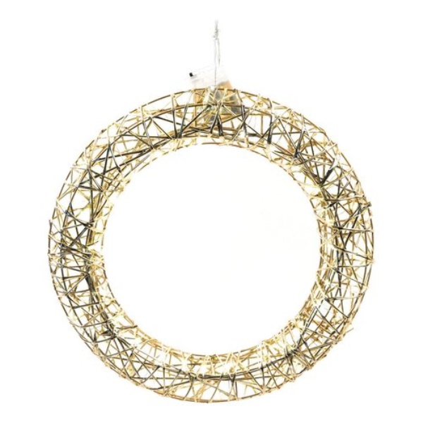 Decorazione luminosa Natale Mercury 58195 Corona Oro