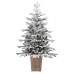 Amicasa - Albero Natale Amicasa 008644 Pinetto con vaso Verde innevato