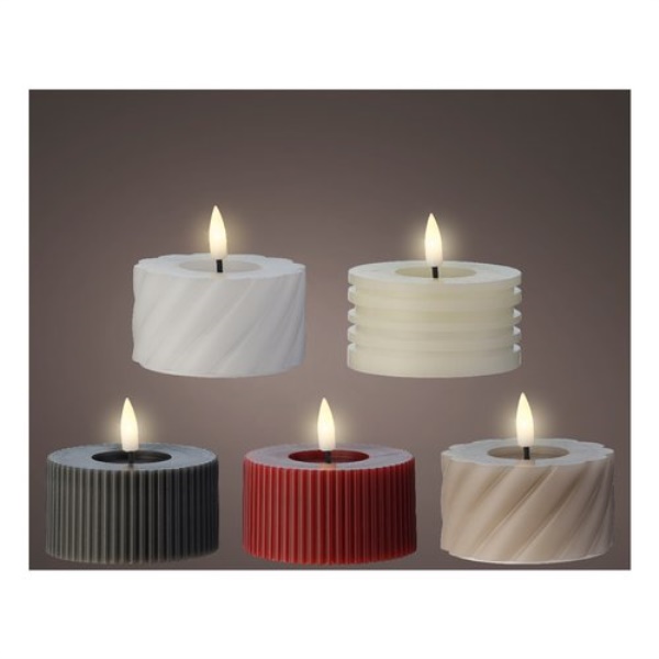 Candela led Kaemingk 487537 Tealight cera effetto fiamma Assortito