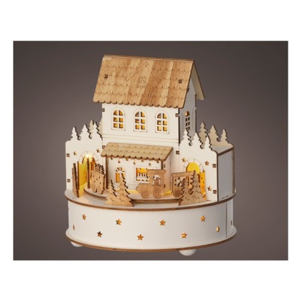 Paesaggio Natale Kaemingk 487720 Casetta con movimento, luci e musica 