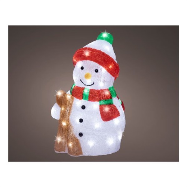 Decorazione luminosa Natale Kaemingk 490361 Pupazzo di neve Bianco
