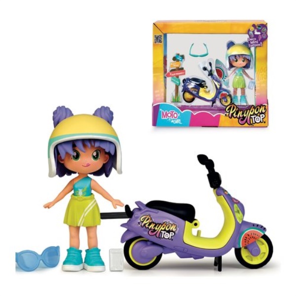 Set bambola Famosa PNN03000 PINYPON Top Moto Girl Assortito