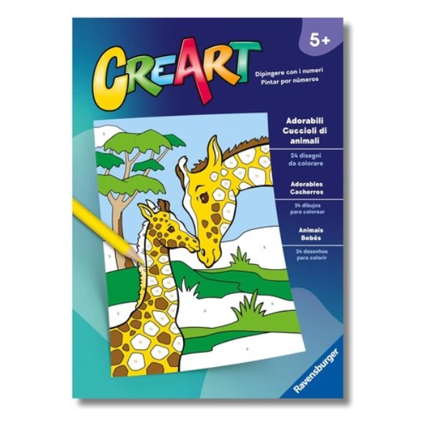 Creativo Ravensburger 13096002 CREART Libro da colorare Adorabili Cucc