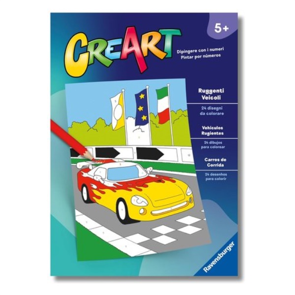 Creativo Ravensburger 13096004 CREART Libro da colorare Ruggenti Veico