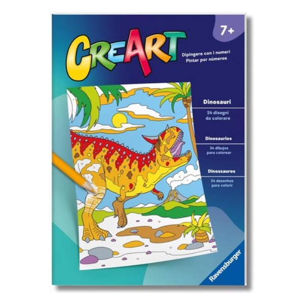Creativo Ravensburger 13096006 CREART Libro da colorare Spaventosi Din
