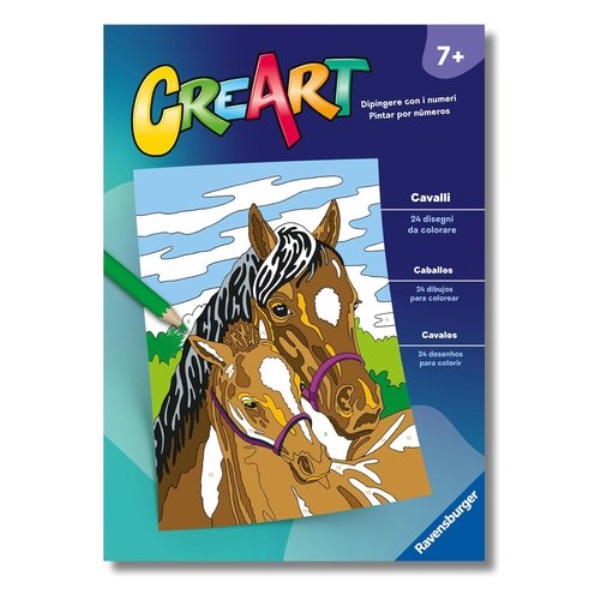 Creativo Ravensburger 13096007 CREART Libro da colorare Cavalli