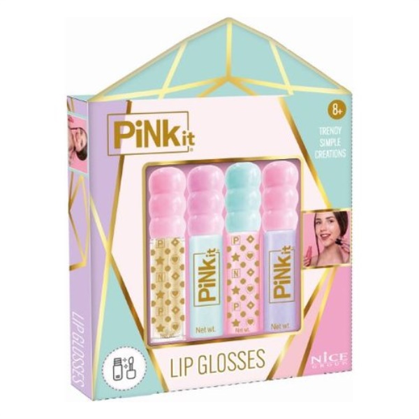 Set trucchi giocattolo Nice 40070 PINK.IT Set 4 Lip Glosses Assortiti