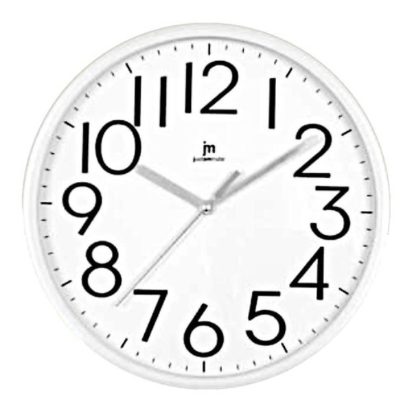 Orologio da parete Lowell 00712|B JUSTAMINUTE Bianco