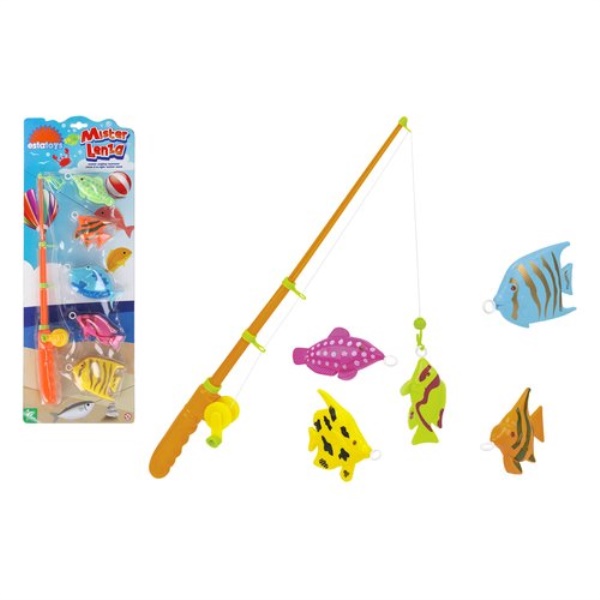 Gioco mare Globo 41216 ESTATOYS Canna pesca Mister Lenza con 5 pesci A