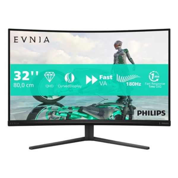 Monitor Philips 32M2C3500L 00 EVNIA 3000 QHD Curvo Charcoal