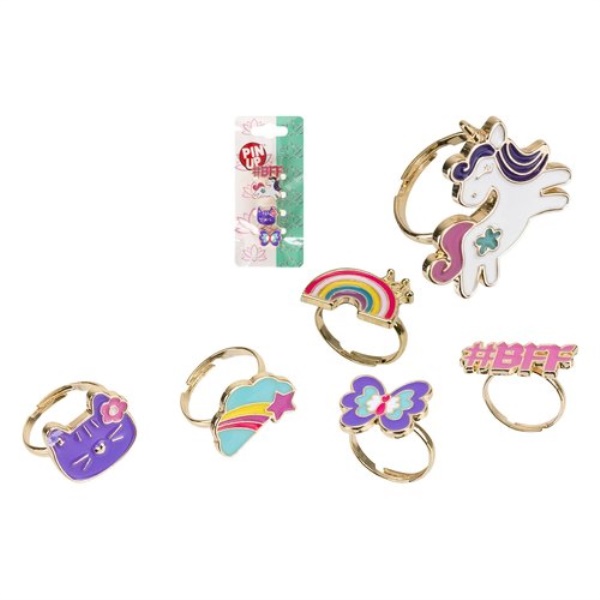 Gioielli e collane giocattolo Globo 42838 PIN UP Anelli Fantasy 4 pz A