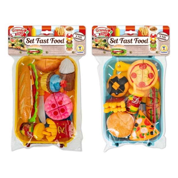 Playset Teorema 80257 GRANDE CHEF Fast Food con Vassoio Assortito