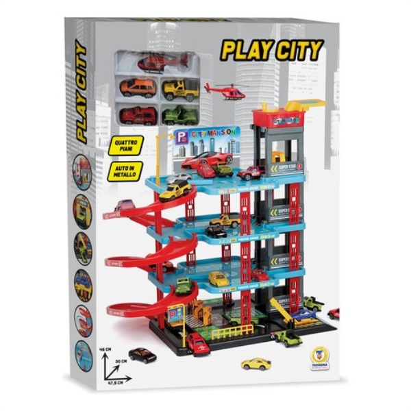 Garage Playset Teorema 80473 TEO'S multipiano Play City con auto in me