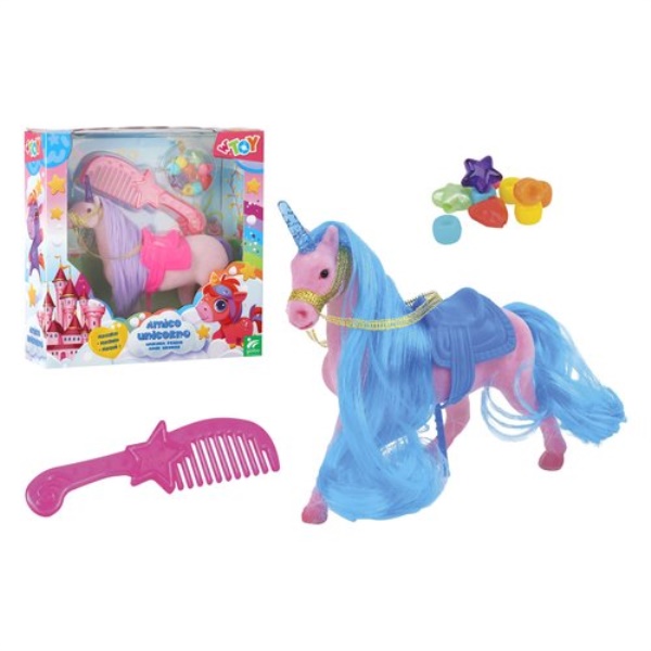 Playset bambola Globo 41633 W’TOY Amico Unicorno floccato Assortito