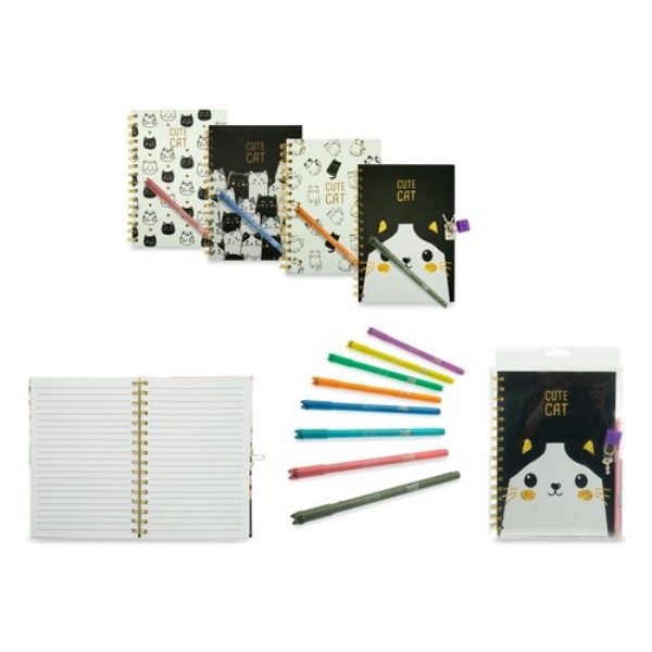 Diario segreti Teorema 52540 MISS SIGNORINA Cats Black&White con penna