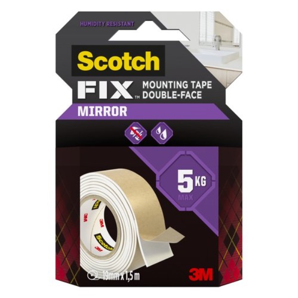 Nastro biadesivo Scotch 7100263198 3M Fix Mirror 4496W-1915-MR Traspar