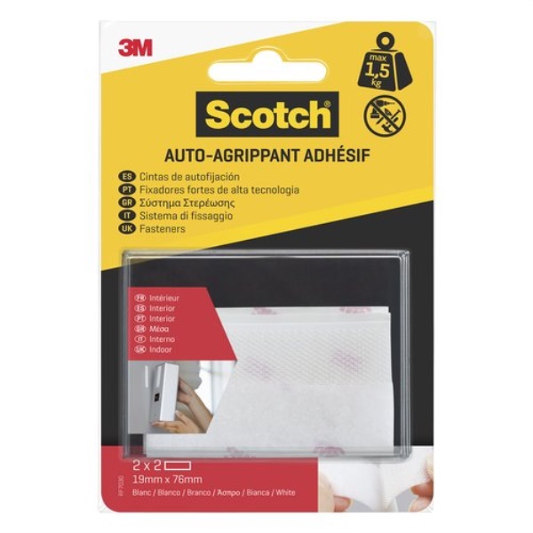 velcro adesivo Scotch 7100260795 3M Striscia fissaggio RF7030 Bianco