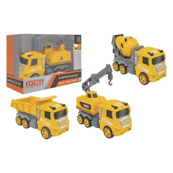 Mezzo cantiere Globo 41813 SPIDKO Camion cantiere edile Metal Gear con
