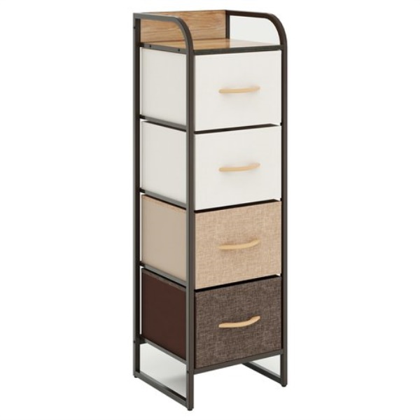 Cassettiera Amicasa 5L 602 Bianco e Marrone