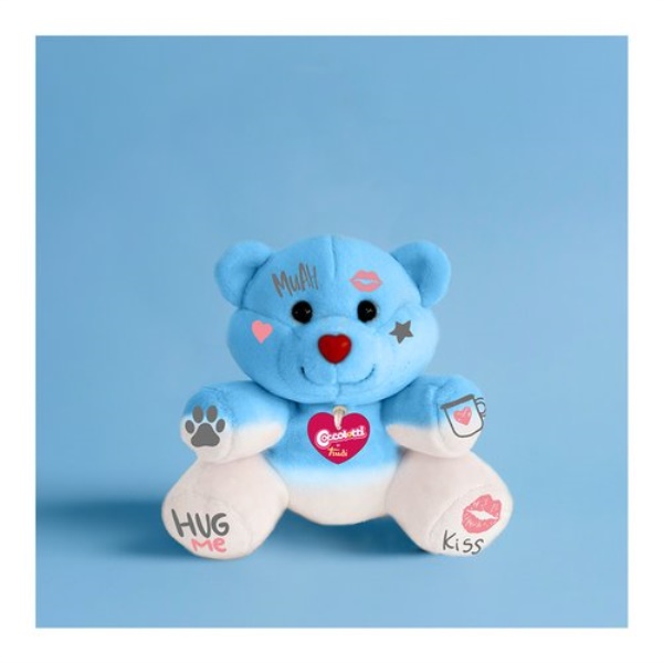 Peluche Trudi 25041 COCCOLOTTI Orsetto Sky Love&Tel Azzurro e Bianco