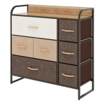 Amicasa - Cassettiera Amicasa 5L 612 Bianco e Marrone