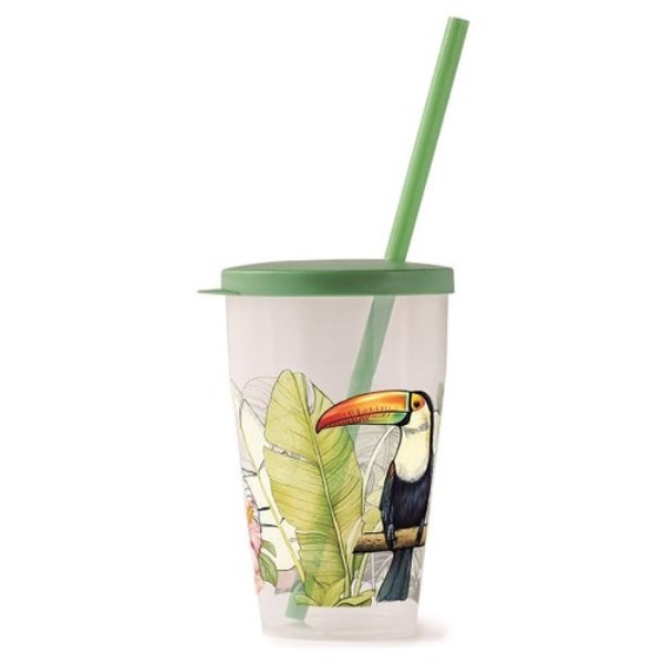 Bicchiere con cannuccia Snips 090266 Tucano Verde