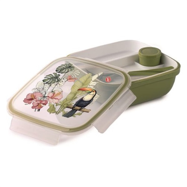 Porta pasto Snips 000378 LUNCH BOX 2V Tucano con posate Verde