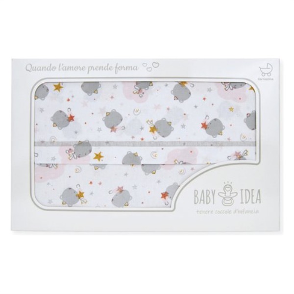 Set lenzuola culla Baby Idea LCFR Fantasia rosa