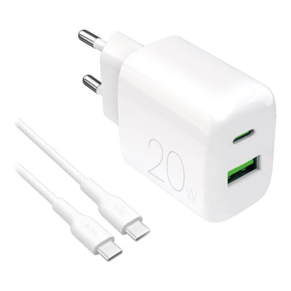 Caricabatterie Puro PUTCUSBAC20WDYKCCWHI PRO LITE 20W Kit White