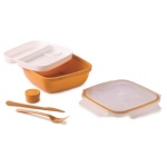 Snips - Porta pasto Snips 090268 LUNCH BOX 2V con posate Senape