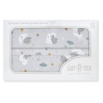 Baby Idea - Set lenzuola culla Baby Idea LCFG 3 pezzi Fantasia grigio