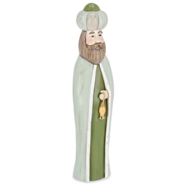 Figura Re Magio con Lanterna Resina plastica Bizzotto Christmas decor 