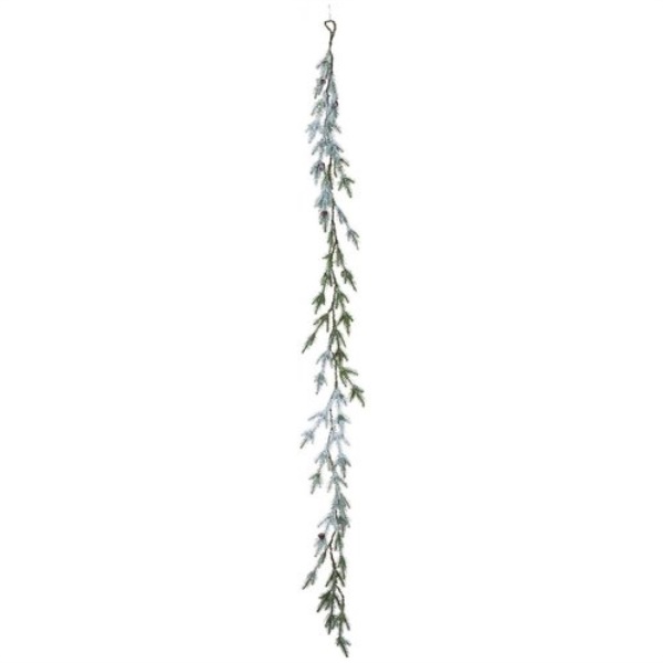 Decoro Bizzotto Christmas decor 0933513 ELBERT Festone Verde innevato