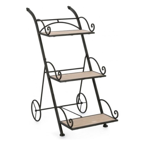 Porta piante Yes Everyday 0742987 GUENDA 3 piani con ruote Nero