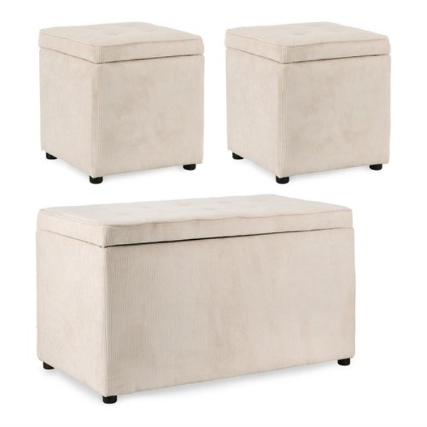 Set pouf Yes Everyday 0740998 DYLAN Bianco