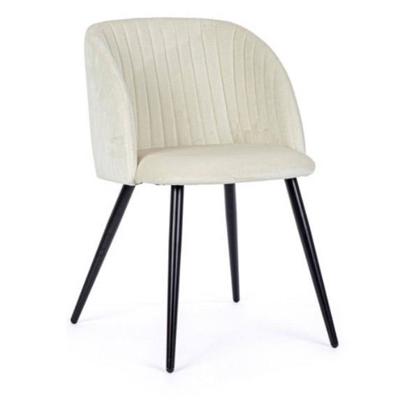 Sedia Yes Everyday 0734285 QUEEN Velvet bianco