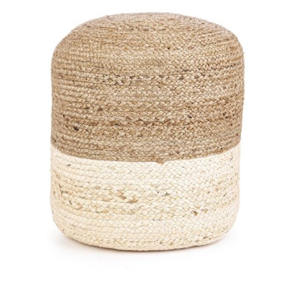 Pouf Yes Everyday 0721071 JALAJA Naturale e Bianco