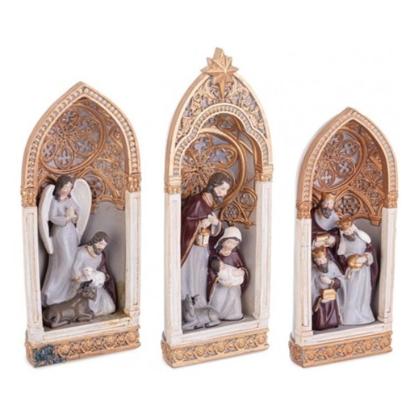 Decoro Bizzotto Christmas decor 0974665 KAROLYN Set 3 Nativita' polire
