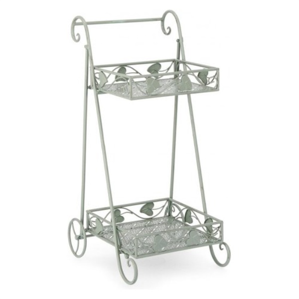 Porta piante Yes Everyday 0741457 ARRIET 2 piani con ruote Salvia