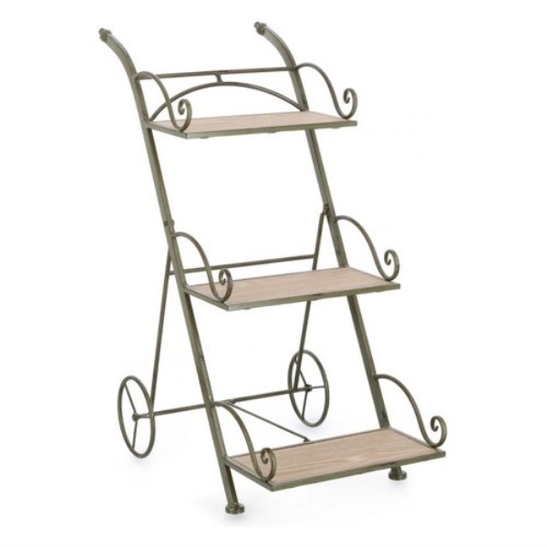 Porta piante Yes Everyday 0741598 GUENDA 3P con ruote Verde scuro