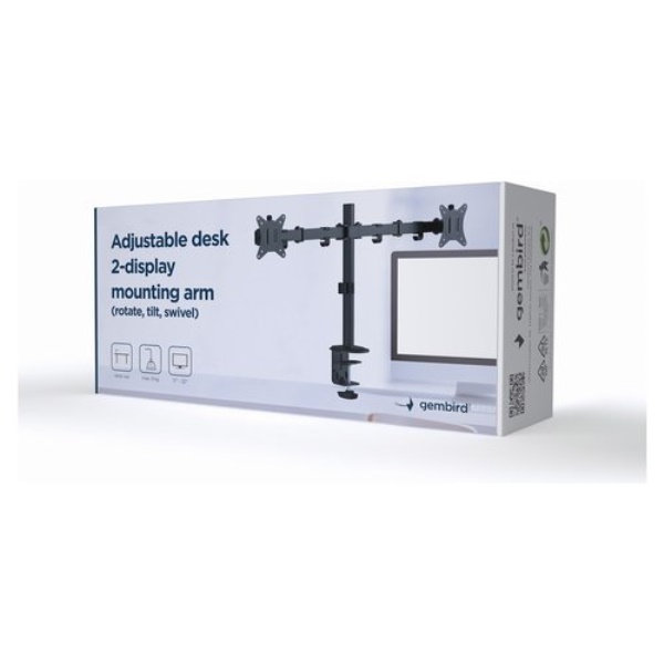 Supporto monitor TV scrivania Gembird MA D2 01 Dual Black