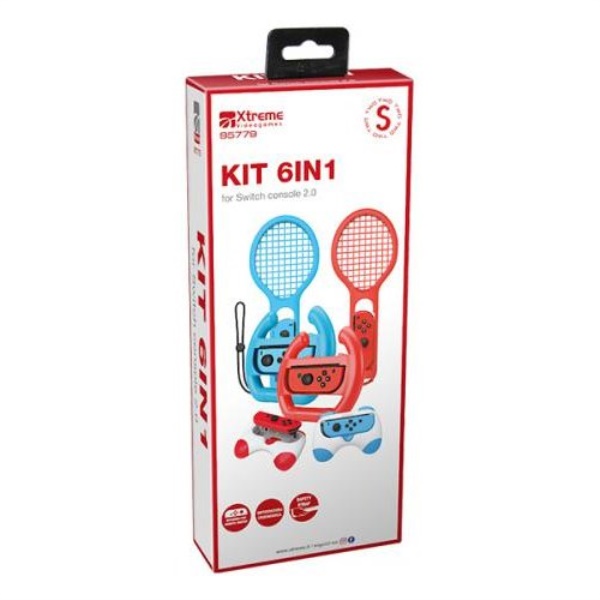 Set videogioco Xtreme 95779 SWITCH 2 Kit 6in1 Red e Blue