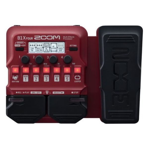 Multieffetto basso Zoom B1X Four Red e Black