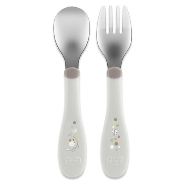 Set cucchiaio e forchetta bimbi Chicco 00016102350000 Grigio
