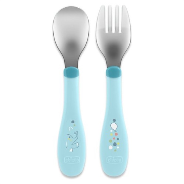 Set cucchiaio e forchetta bimbi Chicco 00016102250000 Azzurro