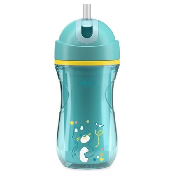 Tazza bimbo termica con cannuccia Chicco 00069912500000 SPORT CUP Azzu