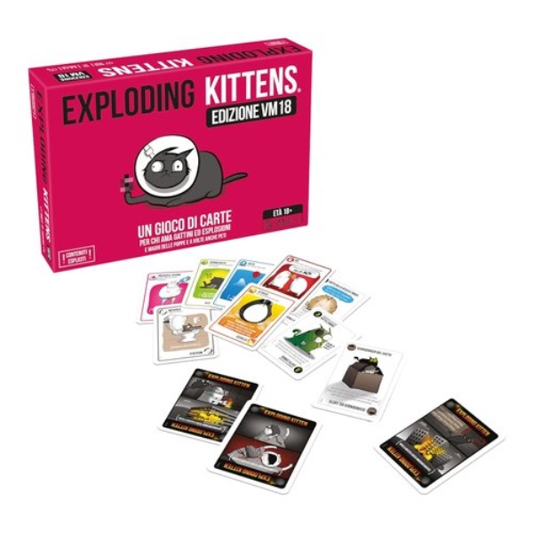 Gioco Asmodee 8661 EXPLODING KITTENS Pink Edition V.M.18 Gioco