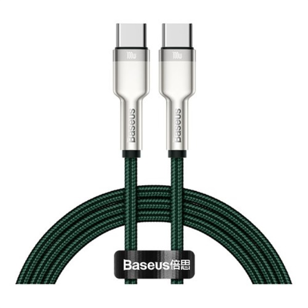 Cavo USB C Baseus CATJK D06 CAFULE Metal 5A Green e Silver