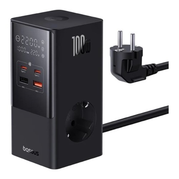 Presa filtrata Baseus E00023609113 00 POWERCOMBO Tower 100W Black